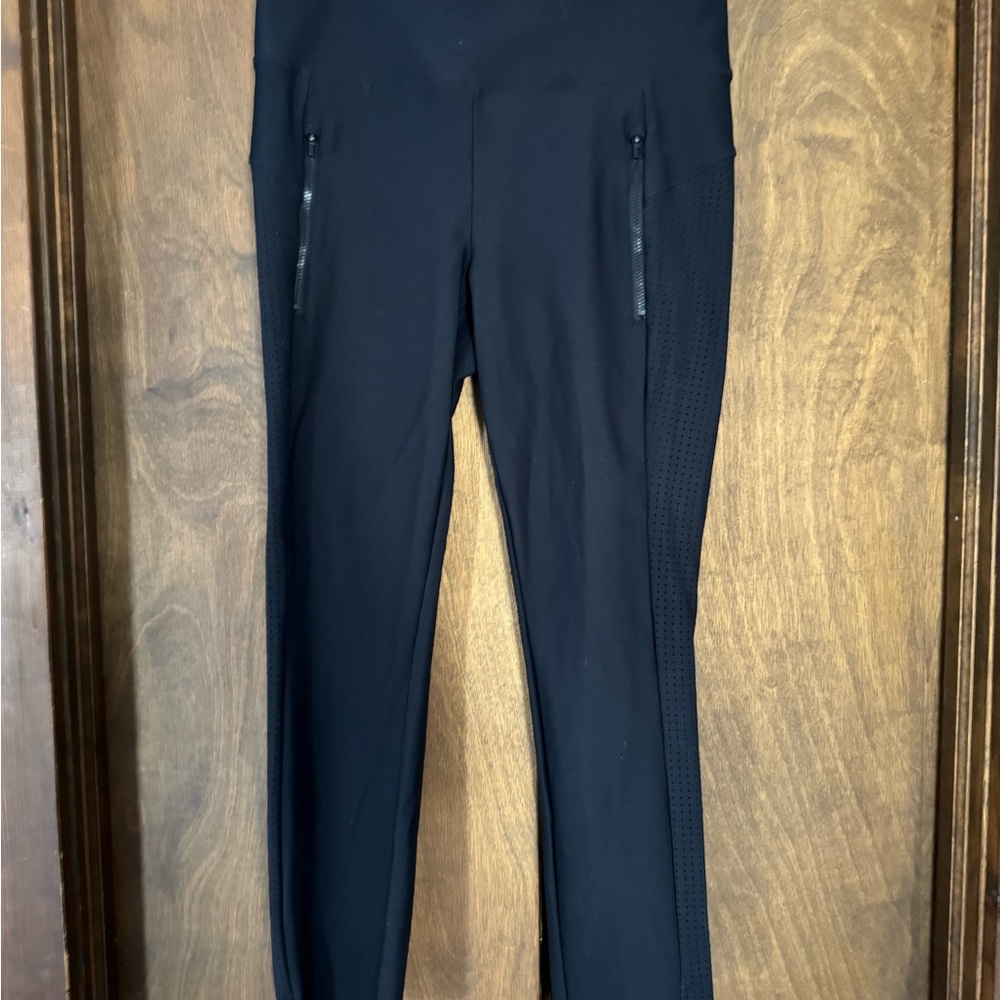 Athleta Black High-Waisted Pants with Zipper Pockets